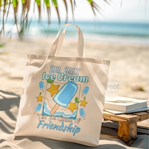 Sea Salt Ice Cream Cotton Canvas Tote Bag | Kingdom Hearts Inspired Tote Bag