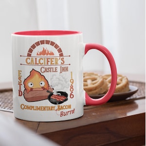 Calcifer&#39;s Castle Inn Kaffeebecher | Howl&#39;s Castle inspirierte Tassen | 11 Unze, 15 Unze Optionen
