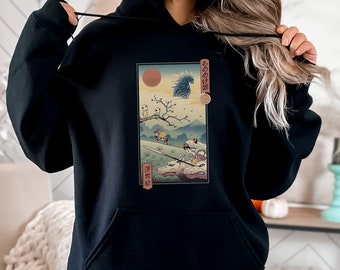 Felpa con cappuccio unisex ispirata alla Principessa Mononoke