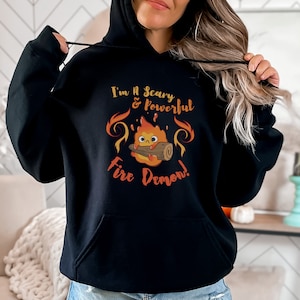 Calcifer Scary & Powerful Fire Demon Howl&#39;s Moving Castle Inspired Hoodie
