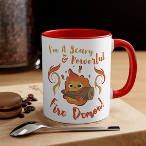 Calcifer Scary & Powerful Fire Demon Accent Coffee Mug, 11oz