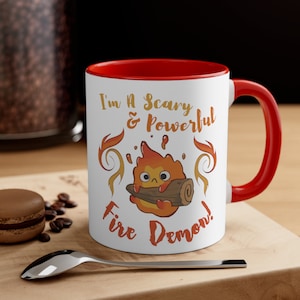 Calcifer Scary & Powerful Fire Demon Akzent Kaffeetasse, 11 Unze