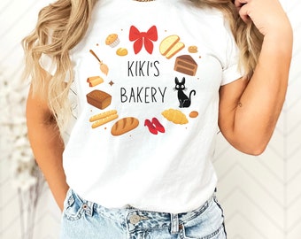 Kiki's Bakery, Kiki’s Delivery Service Jiji Inspired Women's Cotton Tee