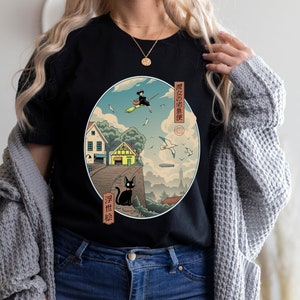 Kiki&#39;s Delivery Service Inspired Kiki & Jiji Unisex Shirt