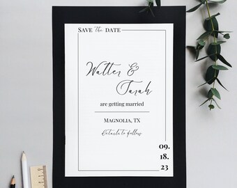 Modern Minimal Custom Save the Date Template, Save The Date, Editable Wedding Save The Date Template, Save The Date Digital Download