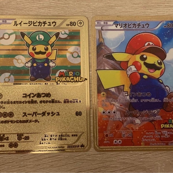 Pikachu Mario Card Etsy