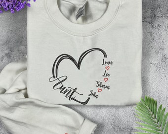 Auntie Sweatshirt, Embroidered The Cool Aunt Sweatshirt, Aunt Crewneck, Aunty Mothers Day Gift, Best Gifts For New Aunts