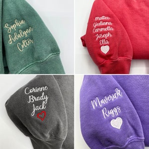 Comfort Colors® Embroidered The Cool Aunt Crewneck, Auntie Sweatshirt with Kids Names, Best Aunt Tshirt, Personalized Gift for Aunt image 3