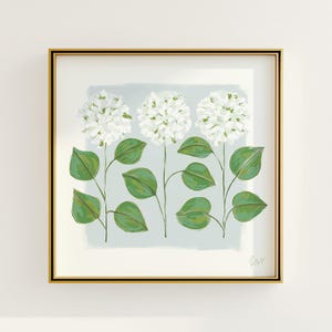 Modern Southern Floral Wall Art | Light Blue Botanical Print Digital Download | Preppy Grandmillennial Art | Southern Decor | Rainey Studio