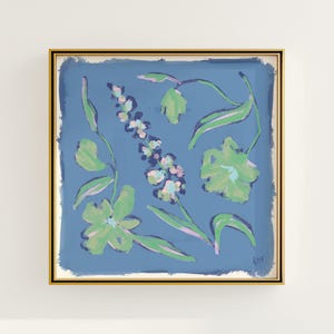 Modern Southern Floral Wall Art | Light Blue Botanical Print Digital Download | Preppy Grandmillennial Art | Southern Decor | Rainey Studio