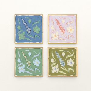 Modern Southern Floral Wall Art | Light Blue Botanical Print Digital Download | Preppy Grandmillennial Art | Southern Decor | Rainey Studio