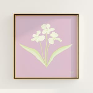 Modern Southern Floral Wall Art | Light Blue Botanical Print Digital Download | Preppy Grandmillennial Art | Southern Decor | Rainey Studio