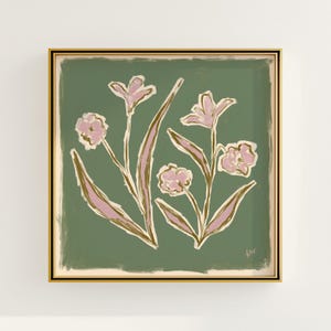 Modern Southern Floral Wall Art | Light Blue Botanical Print Digital Download | Preppy Grandmillennial Art | Southern Decor | Rainey Studio