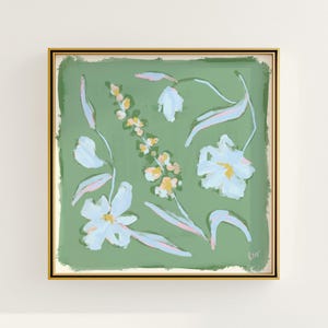 Modern Southern Floral Wall Art | Light Blue Botanical Print Digital Download | Preppy Grandmillennial Art | Southern Decor | Rainey Studio