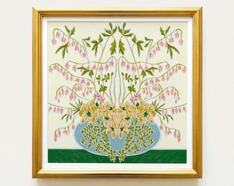 Botanical Fine Art Print | Colorful Floral Vase Arrangement | Modern Southern | Rainey Studio