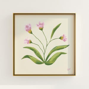 Modern Southern Floral Wall Art | Light Blue Botanical Print Digital Download | Preppy Grandmillennial Art | Southern Decor | Rainey Studio