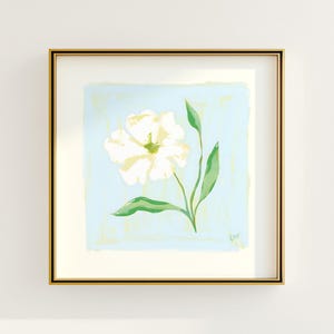 Modern Southern Floral Wall Art | Light Blue Botanical Print Digital Download | Preppy Grandmillennial Art | Southern Decor | Rainey Studio