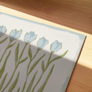 Botanical Fine Art Print | Blue & Green Tulip Flowers | Modern Southern | Rainey Studio image 7