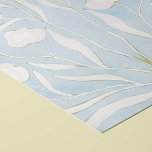 Botanical Fine Art Print | Blue, White & Green Flowers | Modern Southern | Rainey Studio image 4