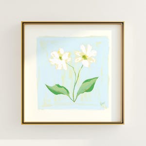 Modern Southern Floral Wall Art | Light Blue Botanical Print Digital Download | Preppy Grandmillennial Art | Southern Decor | Rainey Studio