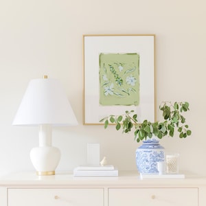 Blue & Green Floral Botanical Print | Grandmillennial Wall Decor | Modern Southern Art | Digital Download image 5