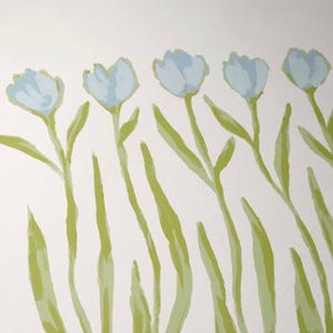 Botanical Fine Art Print | Blue & Green Tulip Flowers | Modern Southern | Rainey Studio image 9