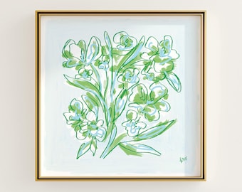 Floral Botanical Print | Grandmillennial Style Wall Art | Digital Download