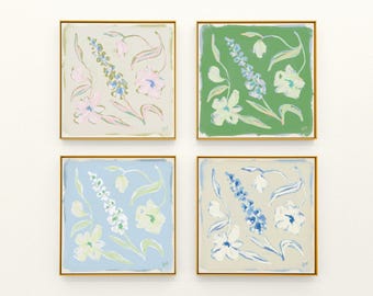 Floral Botanical Print Set: Colorful Southern Wall Art (Digital Download)