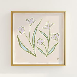 Modern Southern Floral Wall Art | Light Blue Botanical Print Digital Download | Preppy Grandmillennial Art | Southern Decor | Rainey Studio