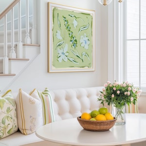 Blue & Green Floral Botanical Print | Grandmillennial Wall Decor | Modern Southern Art | Digital Download image 9