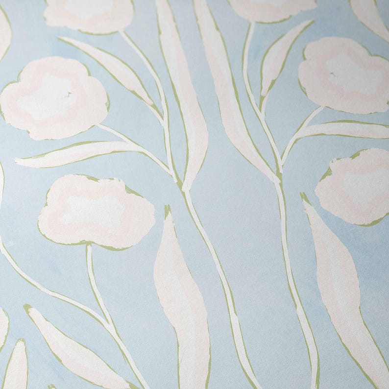 Botanical Fine Art Print | Blue, White & Green Flowers | Modern Southern | Rainey Studio image 8