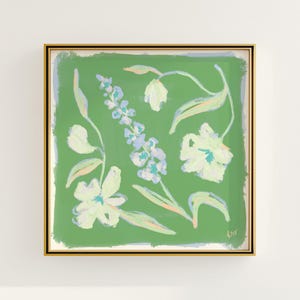 Modern Southern Floral Wall Art | Light Blue Botanical Print Digital Download | Preppy Grandmillennial Art | Southern Decor | Rainey Studio