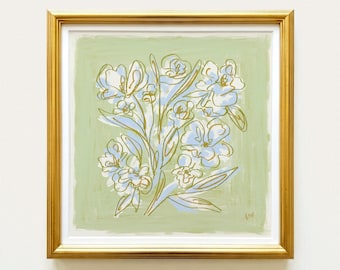 Floral Botanical Print | Grandmillennial Southern Wall Art | Digital Download