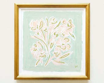 Floral Botanical Print | Grandmillennial Southern Wall Art | Digital Download