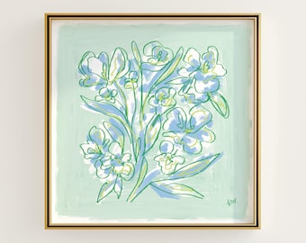 Floral Botanical Print | Grandmillennial Style Wall Art | Digital Download