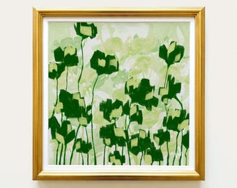 Pearl White Olive Green Roses Botanical Print | Hand Drawn Floral Wall Art | Rainey Studio