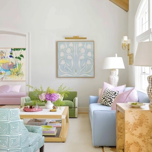 Botanical Fine Art Print | Blue, White & Green Flowers | Modern Southern | Rainey Studio image 7