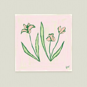 Pink & Green Floral Botanical Print | Grandmillennial Wall Decor | Modern Southern Art | Digital Download image 4