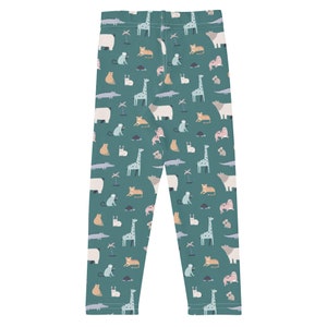 Cute animal leggings, green leggings, soft green legging image 6