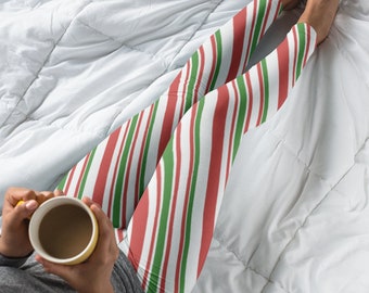 Candy cane leggings, holiday theme Christmas gift leggings, mother and girl legging, elf costume