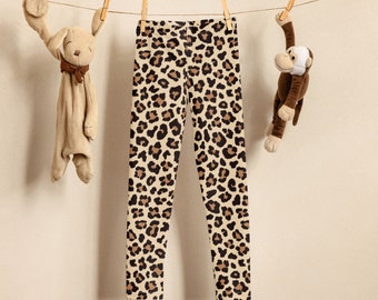 Chita pattern Kid&#39;s Leggings, wild jungle animal leggings, Panther leopard girls leggings, colorful comfortable kids stretchy yoga leggings