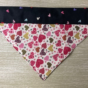 Over the Collar Dog Bandana, Pet Scarf, Pet Accessories, Pet Neckwear,Hearts