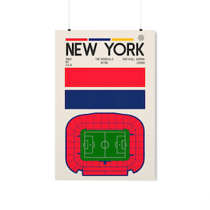 New York Red Bulls Poster | New York Red Bulls Stadium Poster  | New York Red Bulls Soccer Print / Poster | New York Print | Red Bulls Print
