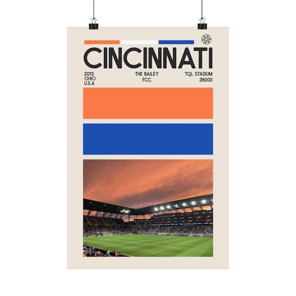 Fc Cincinnati Poster / Digital Print | Fc Cincinnati Stadium Poster / Digital Print | Cincinnati Soccer Print / Poster | Cincinnatti Print
