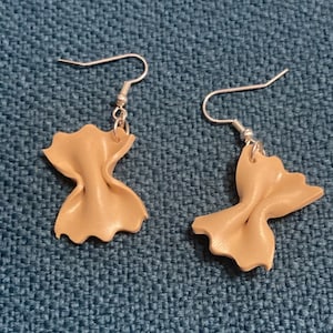 Bowtie (farfalle) pasta clay earrings