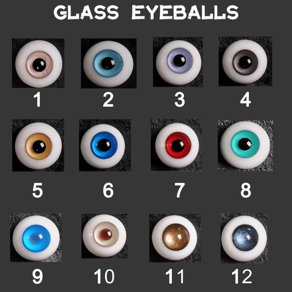 Glass Doll Eyes, BJD Toy Eyes, Art Doll Eyes, Handmade Lampwork Glass Eyes for Articulated Doll Parts, BJD Accessories