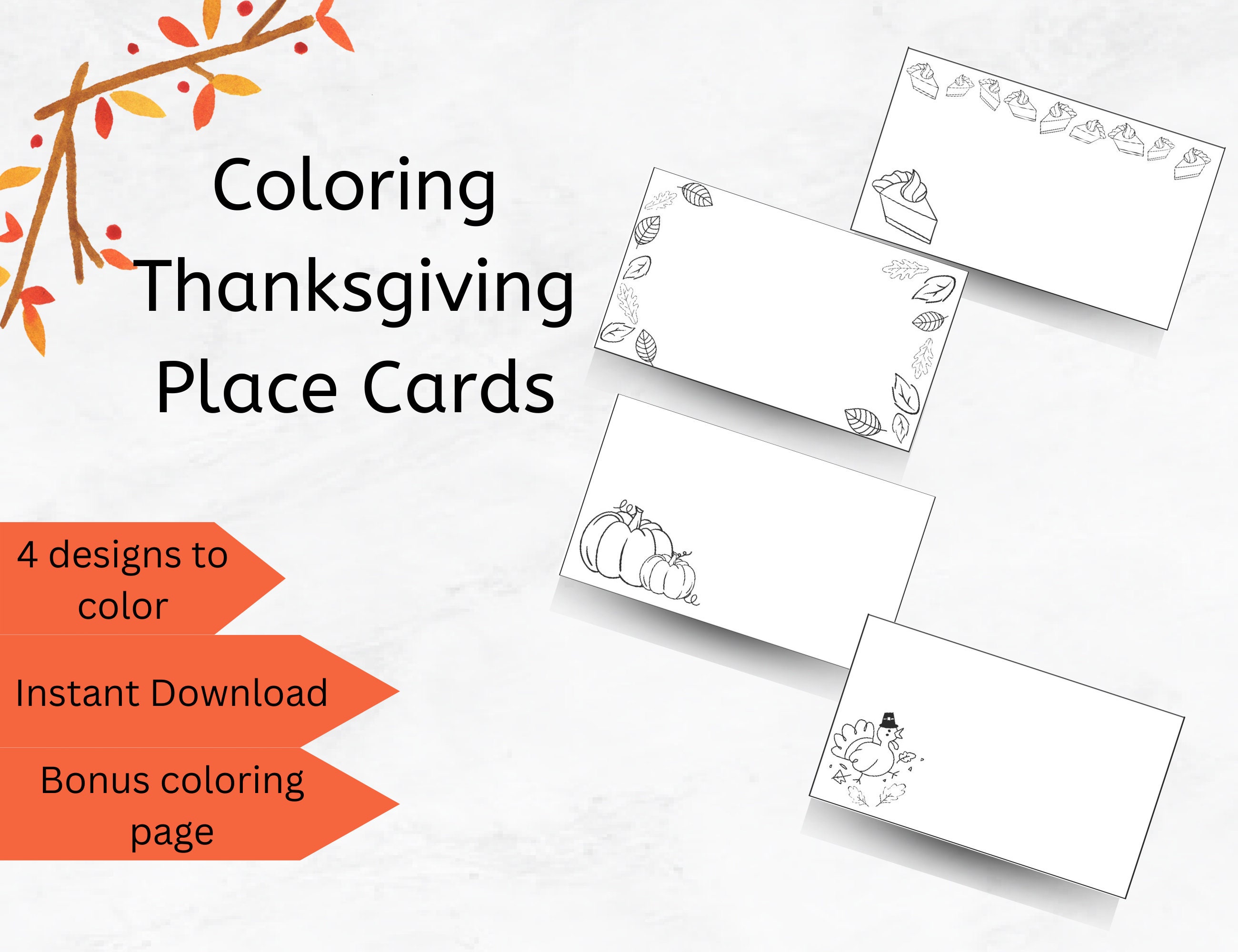 thanksgiving place cards to color, printable place cards, coloring