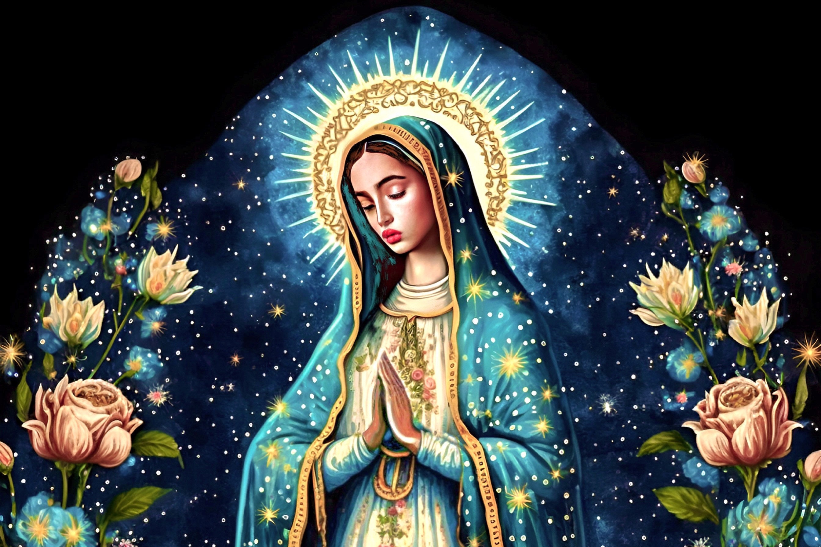 Our Lady of Guadalupe 11x14 Altar Print Vintage Style Mother Etsy