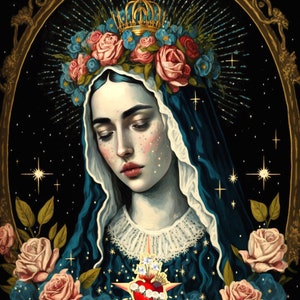 Our Lady of Sorrows Altar Print, Catholic Art, Religious Art, Spiritual Art, The Virgin Mary Art, Mother Mary Art, Sorrows of Mary,