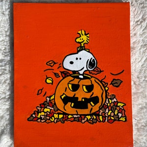 Snoopy Halloween Acrylic Painting 8x10